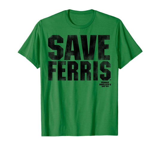 Ferris Bueller's Day Off Save Ferris Bold Black Type Graphic T-Shirt