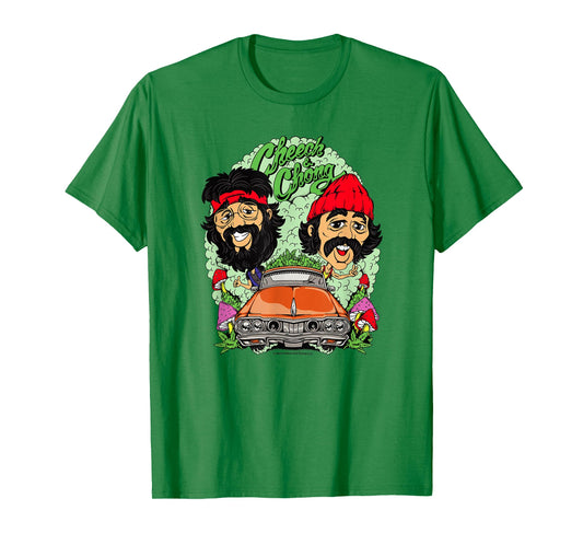 Cheech & Chong Driving Having A Trip Cartoon Style T-Shirt