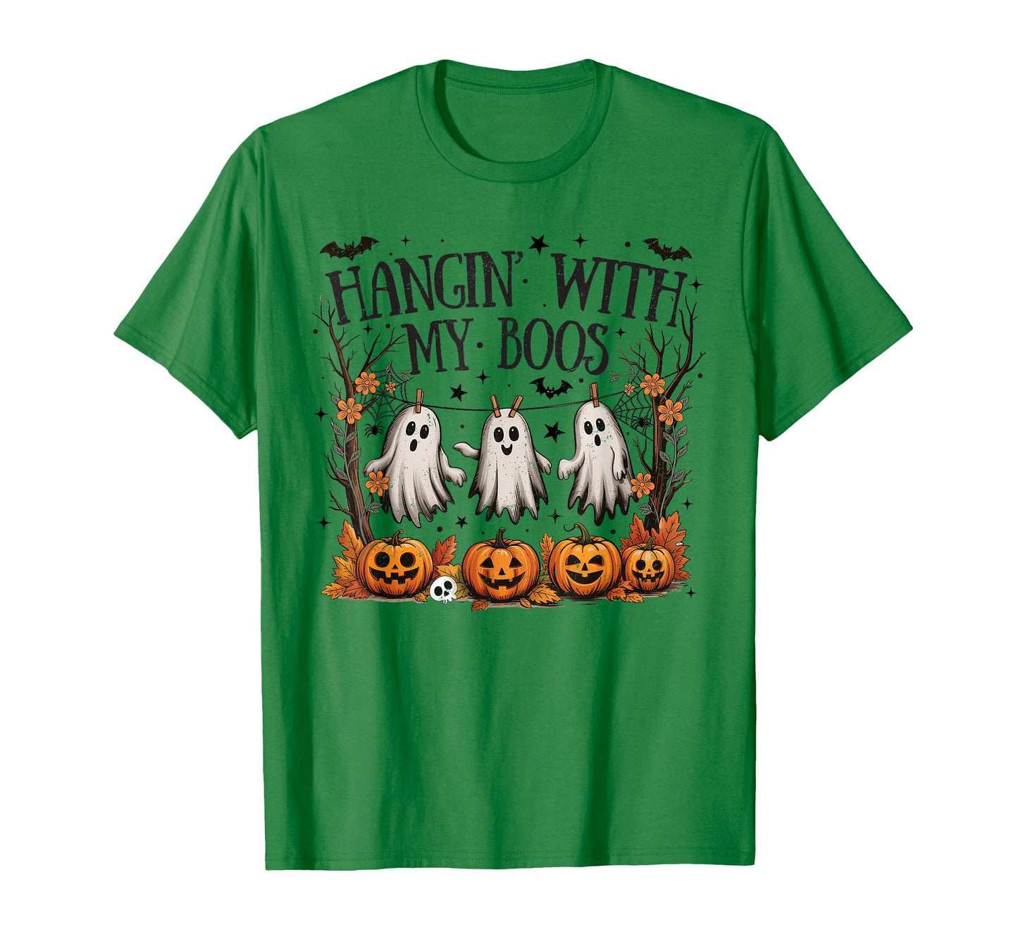 Retro Hanging With My Boos Spooky Halloween Ghost Women Kids T-Shirt