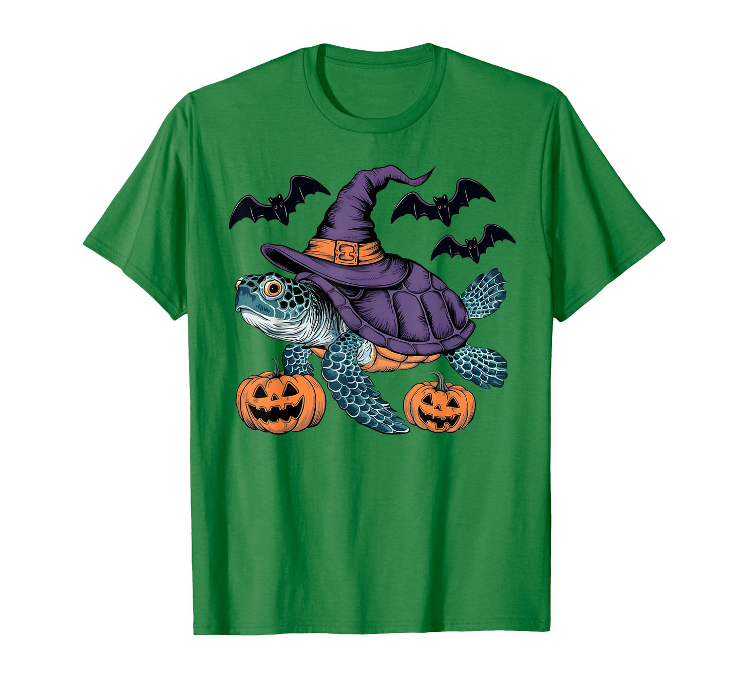 Pumpkin Bat Witch Costume Sea Turtle Halloween T-Shirt