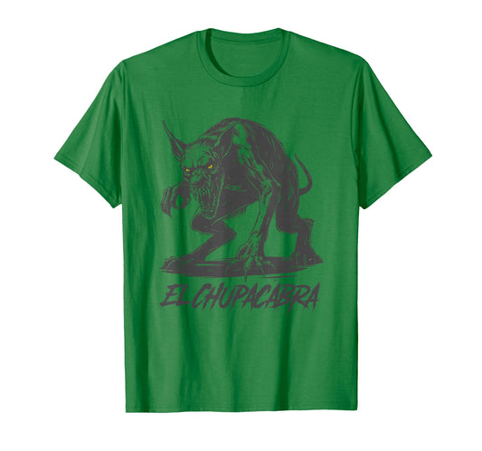 Cryptozoology El Chupacabra Cryptid Apparel Modern Grey Graphic T-Shirt