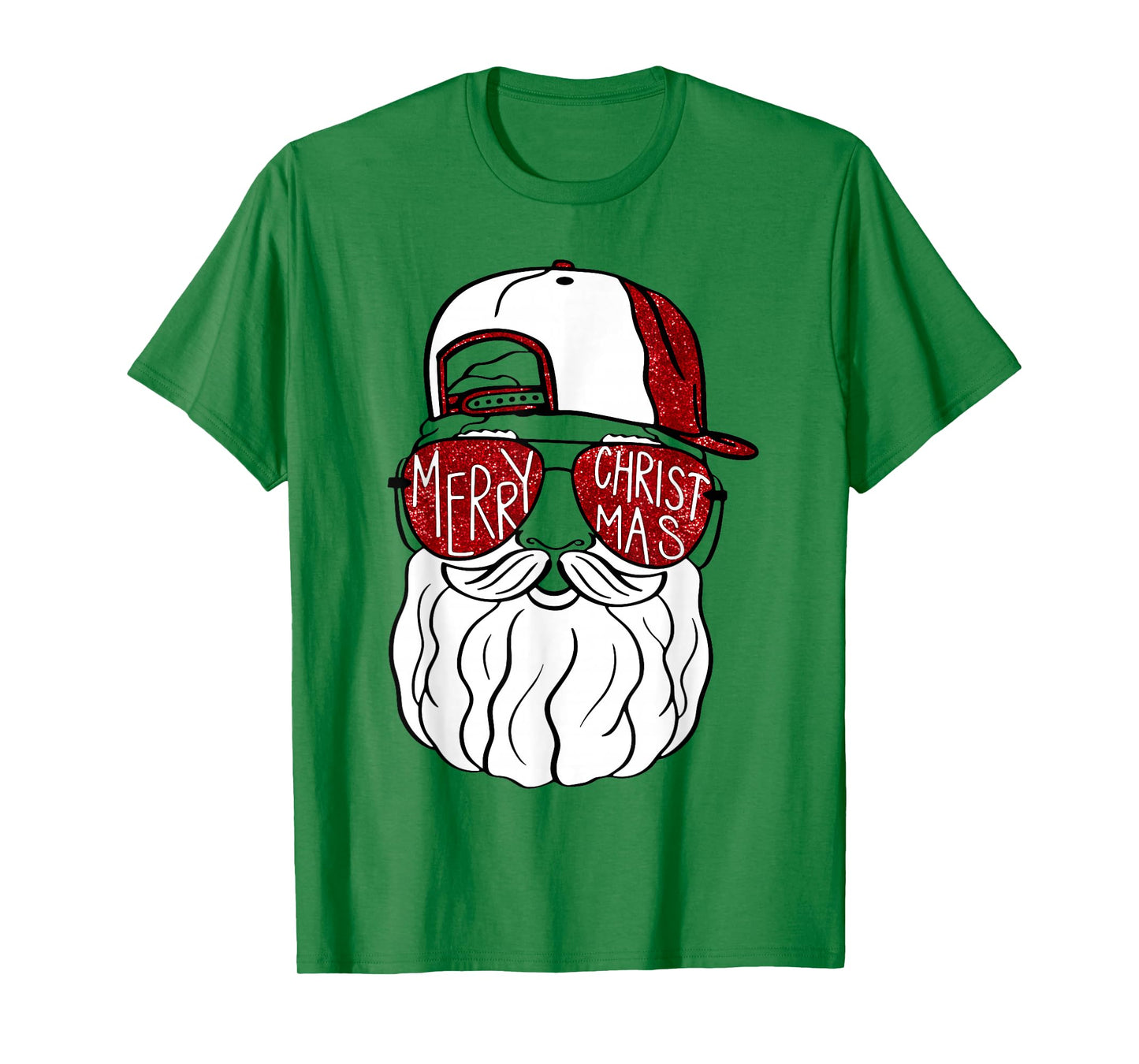 Santa Face Christmas Sunglasses Tee Xmas Family Matching T-Shirt