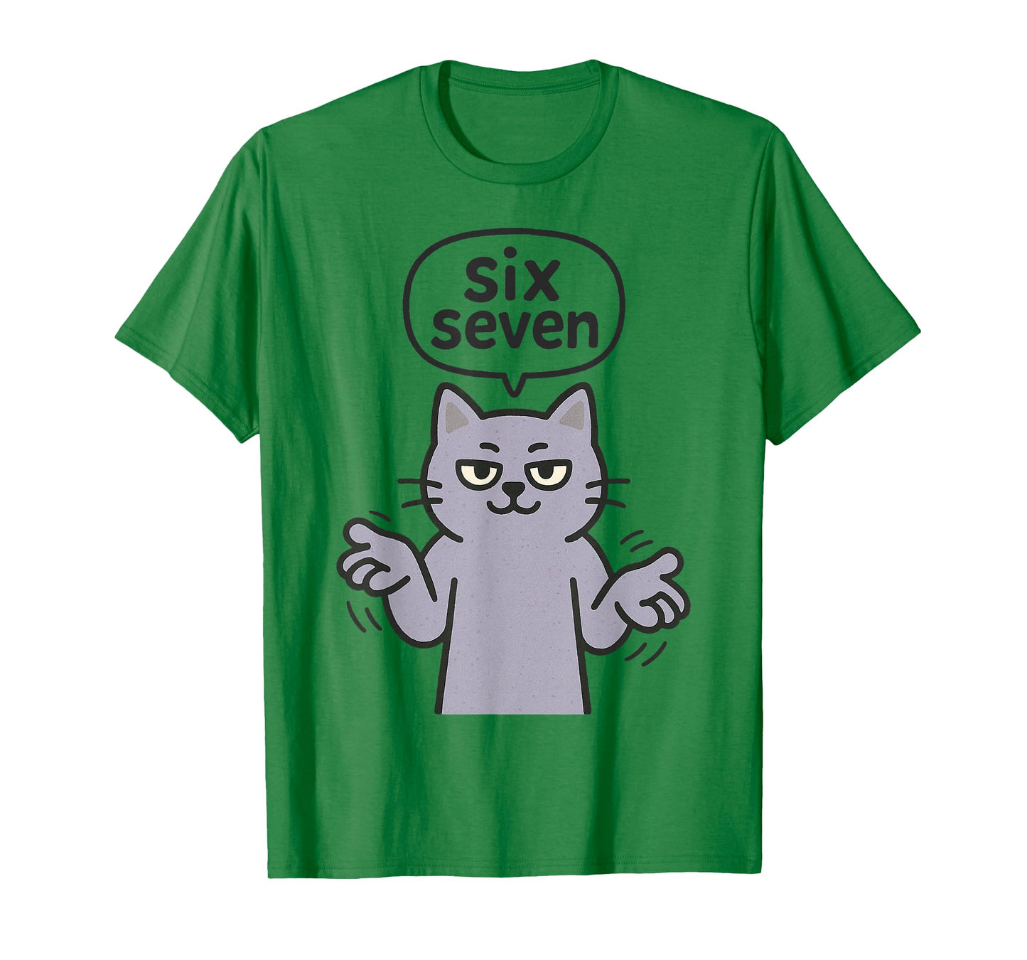 67 Six Seven 6-7 Purple Cat - Funny Kid Gaming Brainrot Meme T-Shirt