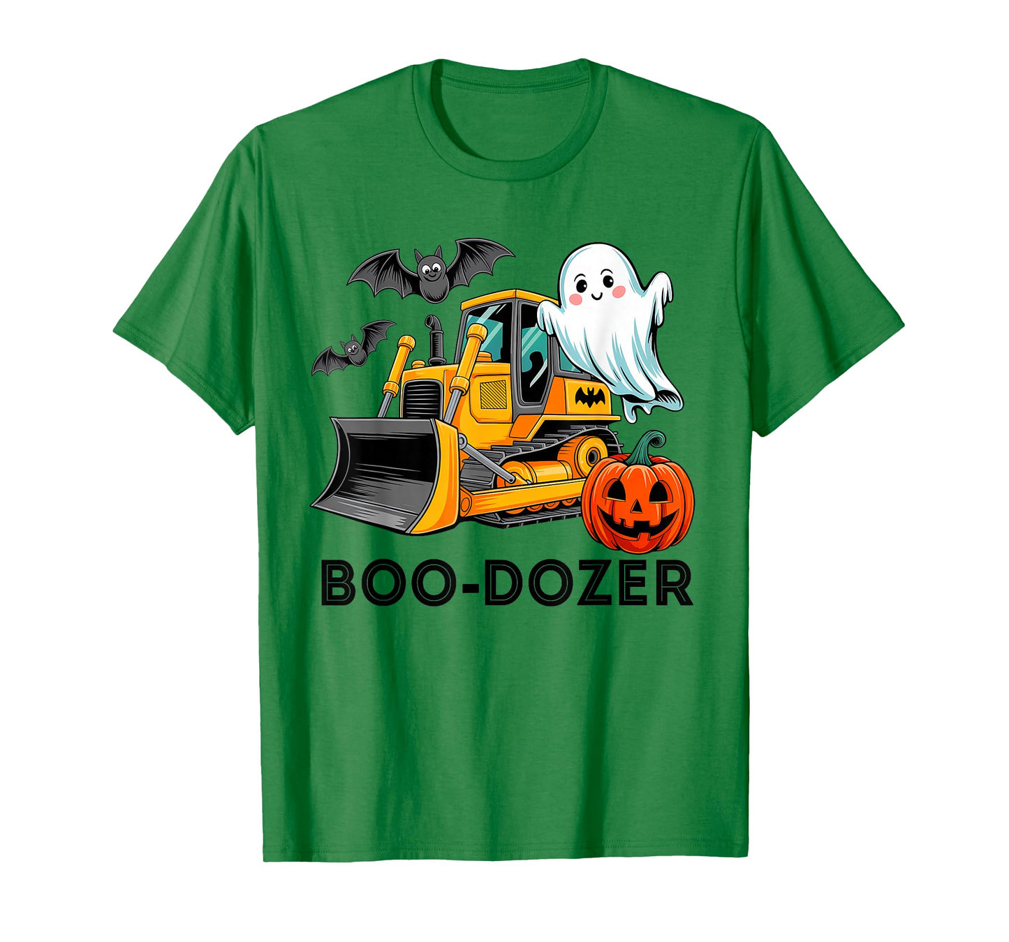 Halloween Bulldozer Construction Trucks Ghost Halloween Kids T-Shirt