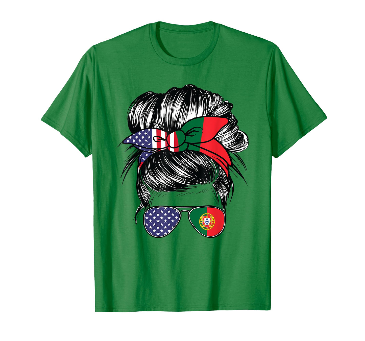 Portugal Flag American Women Girl USA Heritage Portuguese T-Shirt