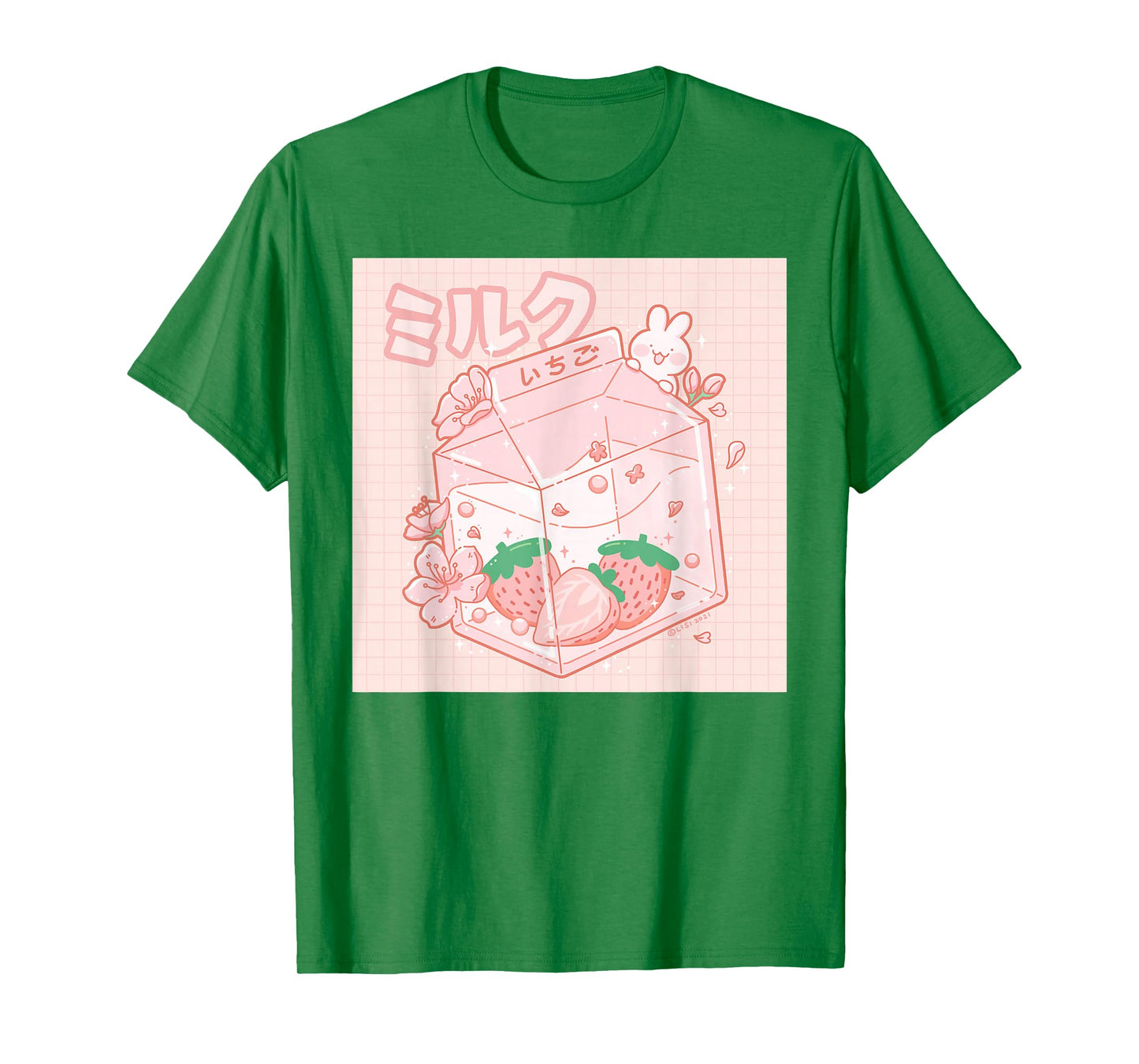 Strawberry Milk Japanese Kawaii Anime Aesthetic Pink T-Shirt