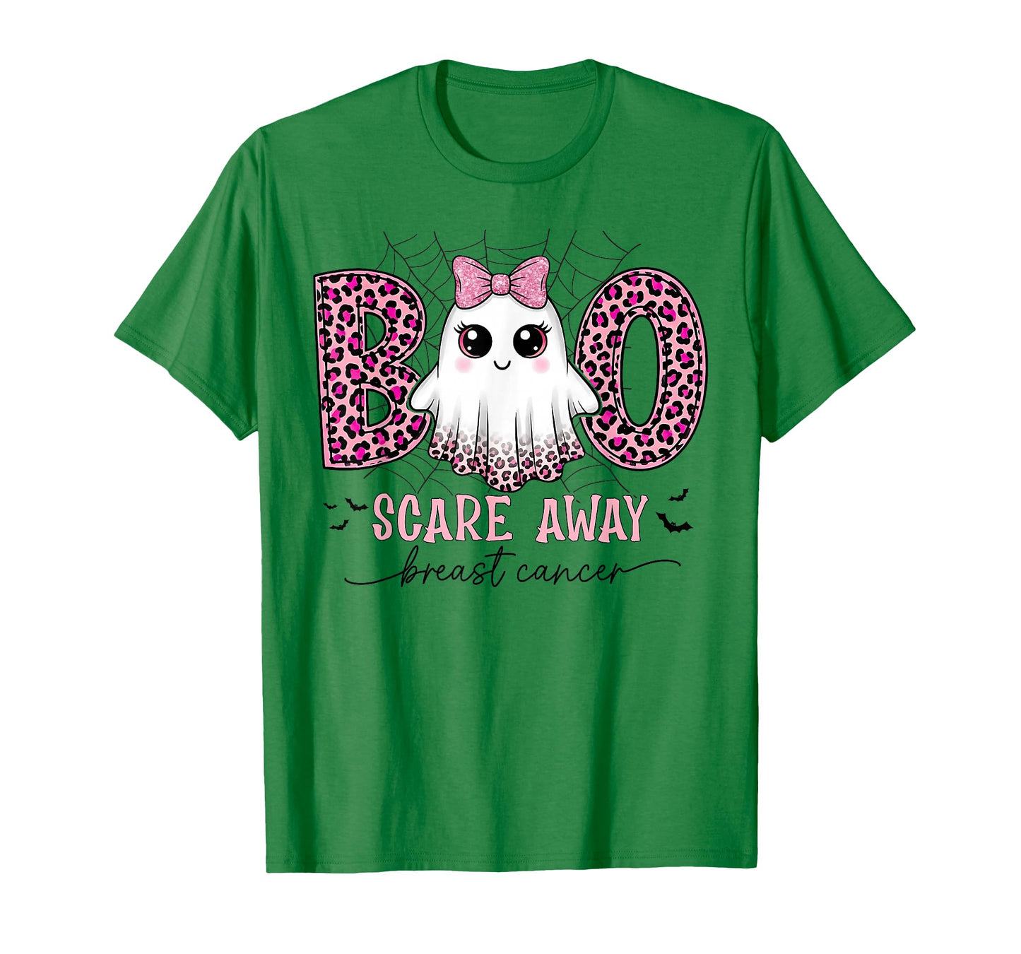 Halloween Boo Scare Away Breast Cancer Awareness Cute Ghost T-Shirt