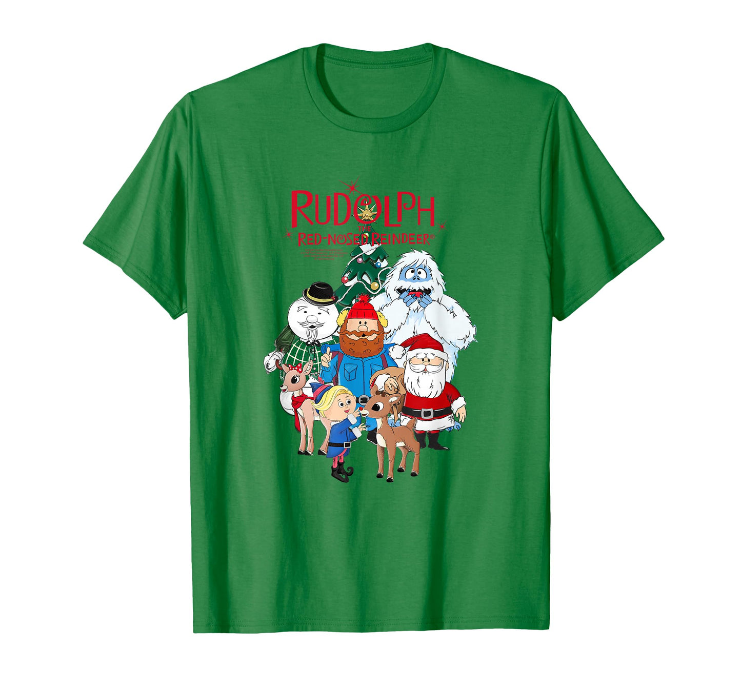 Rudolph Characters with Christmas Tree Retro Holiday T-Shirt