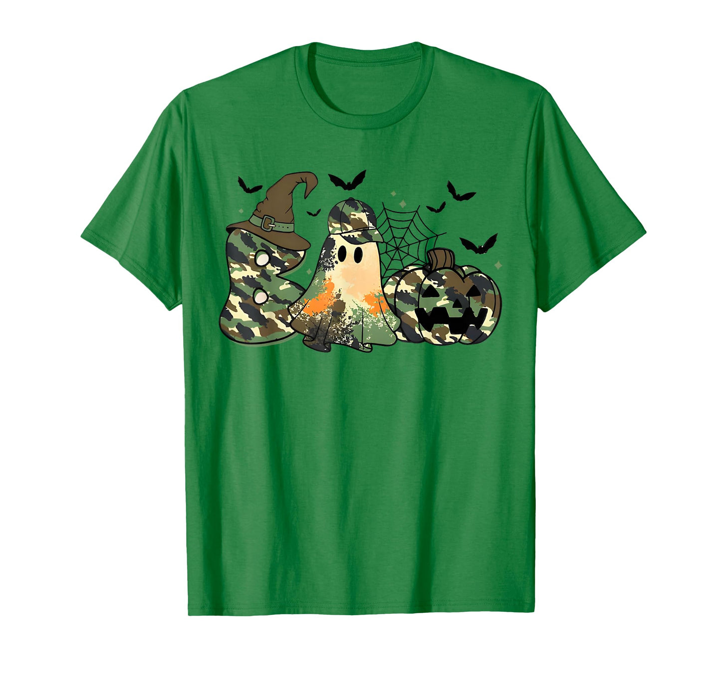 Retro Camo Boo Ghost Coquette Camouflage Ghost Halloween T-Shirt