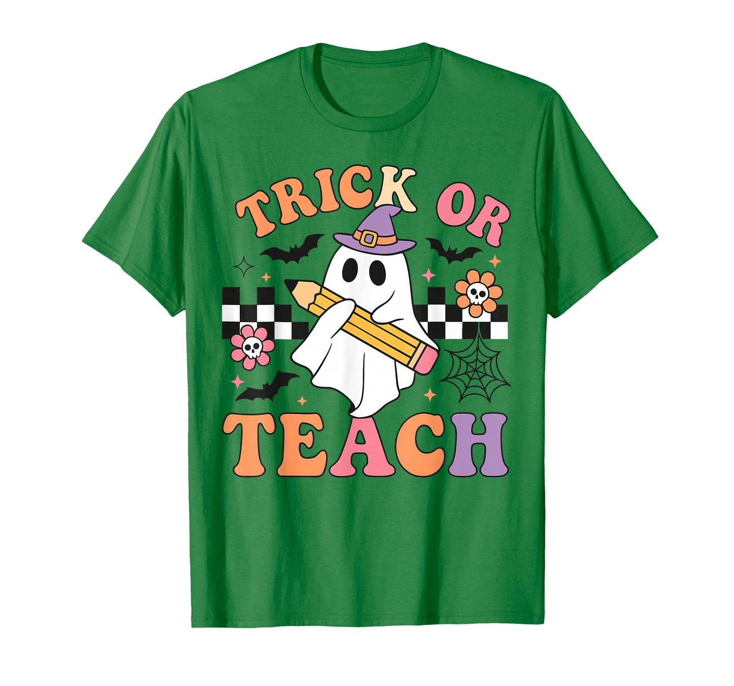 Trick or Teach Cute Ghost Teacher Halloween Spooky School T-Shirt