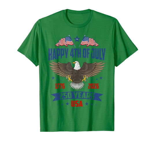 250 Years of Freedom 1776 2026 American Flag 4 July Vintage T-Shirt