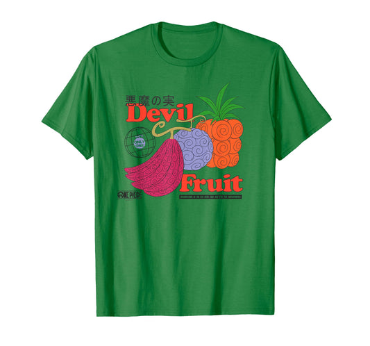One Piece Anime Vintage Devil Fruit Ad with Kanji T-Shirt