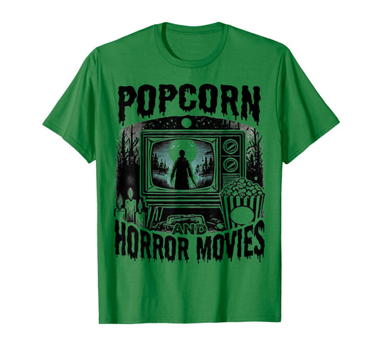 Popcorn Pajamas And Horror Movies Scary Horror Movie Lovers T-Shirt