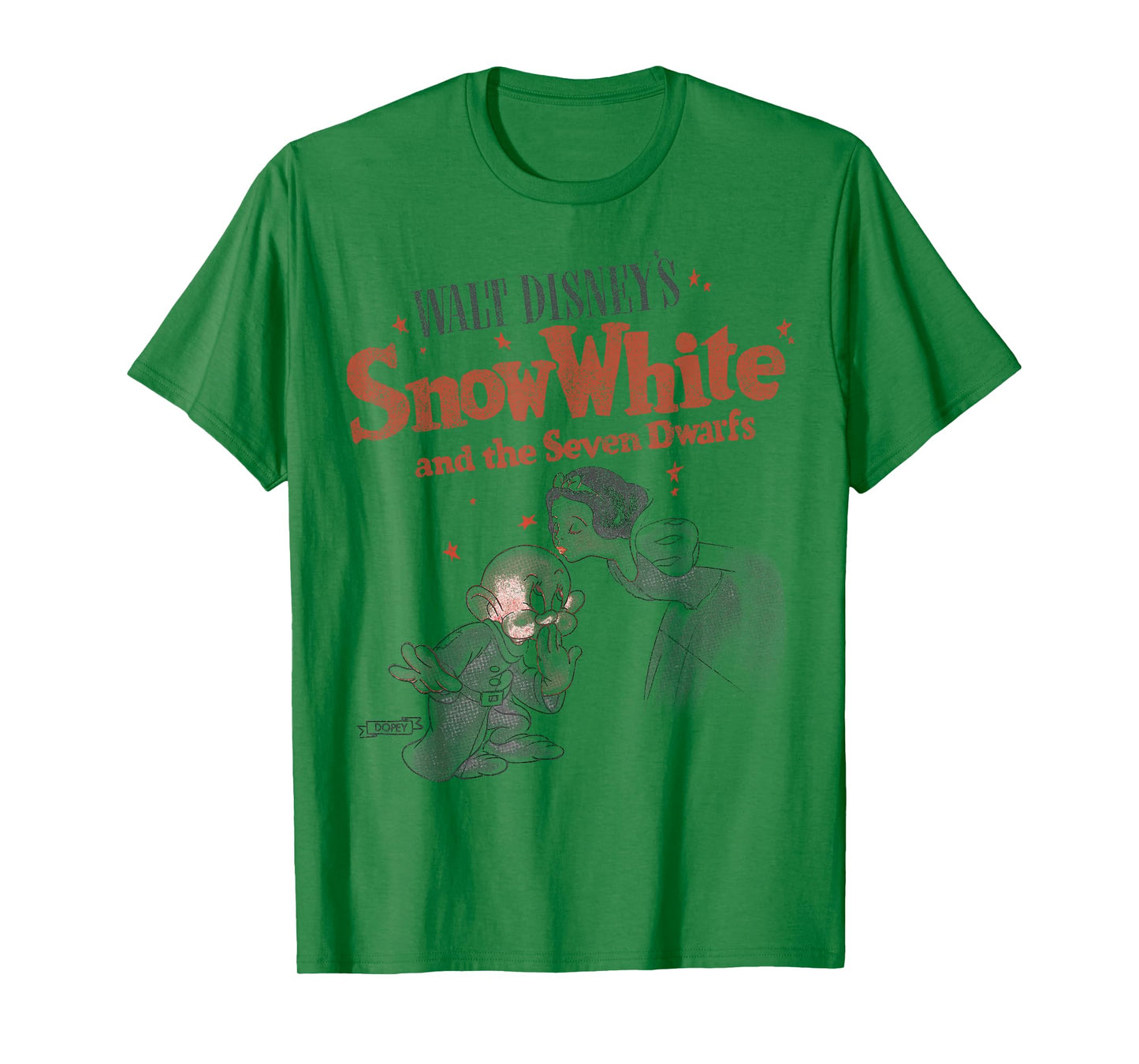 Disney Snow White & Dopey Distressed Portrait T-Shirt Small