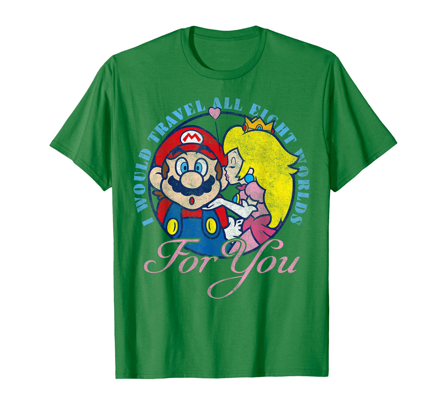 Super Mario Peach & Mario Eight Worlds For You T-Shirt