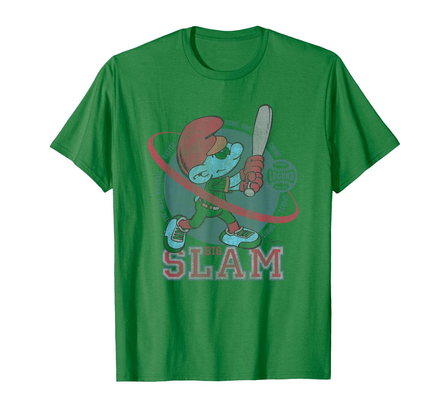 The Smurfs Big Slam Baseball Retro 90's Cartoon T-Shirt