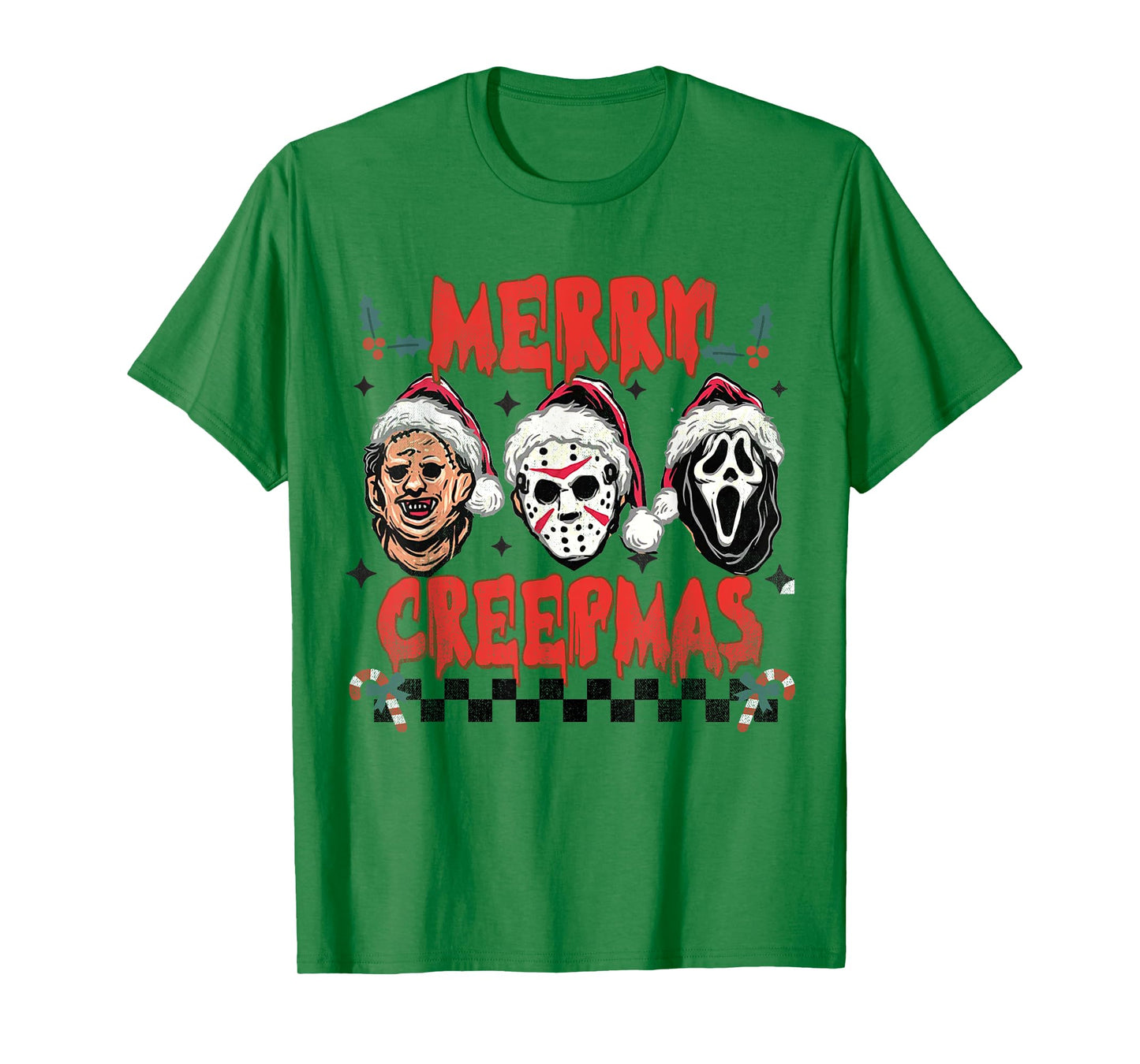 Merry Creepmas - Horror Lovers Christmas Santa T-Shirt