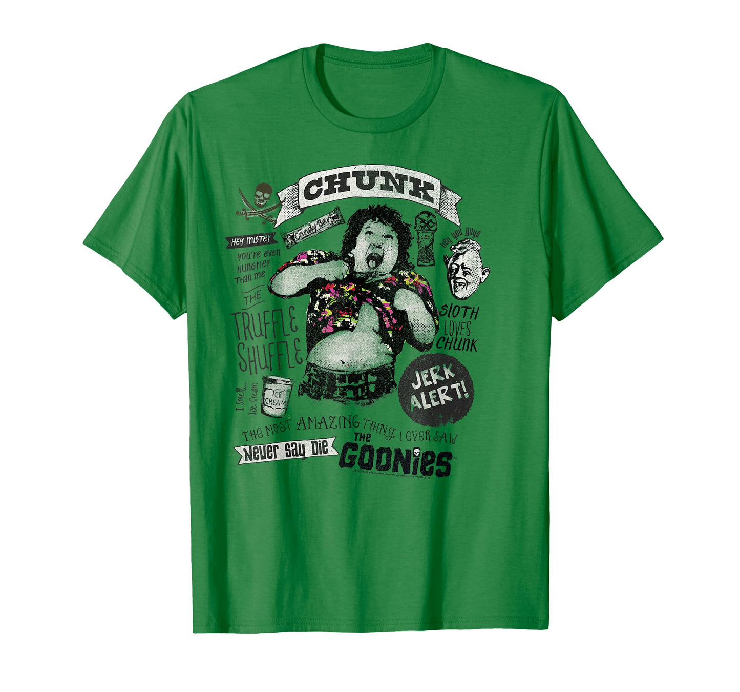 The Goonies Chunk & Sloth Things Text T-Shirt