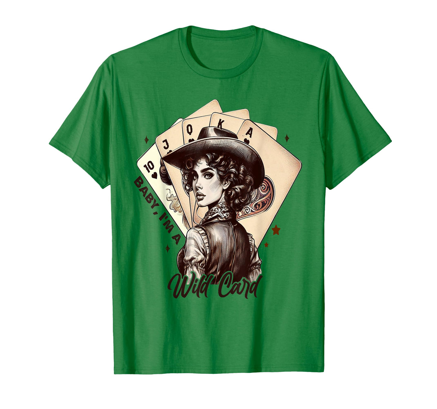 Cowgirl Poker Cards Wild Card Retro Southern Cowgirl Women T-Shirt
