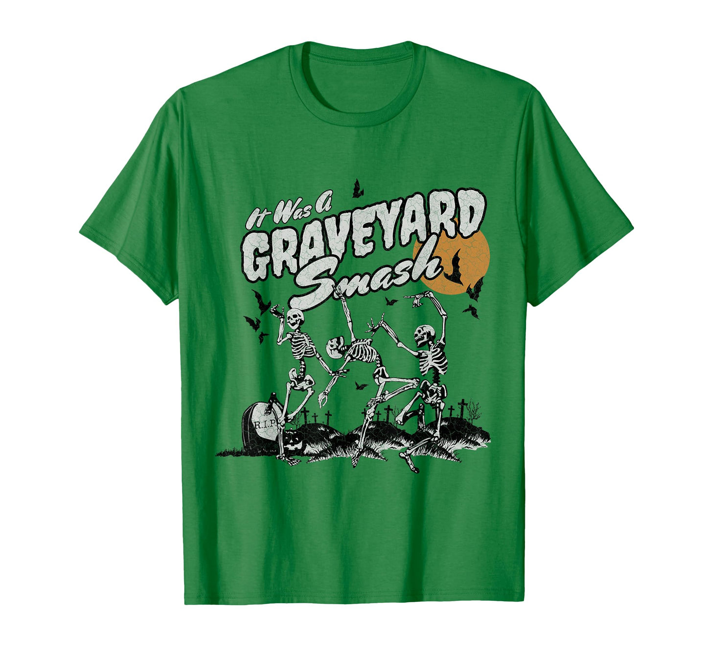 Funny Skeleton Dancing It Was A Graveyard Smash Halloween T-Shirt