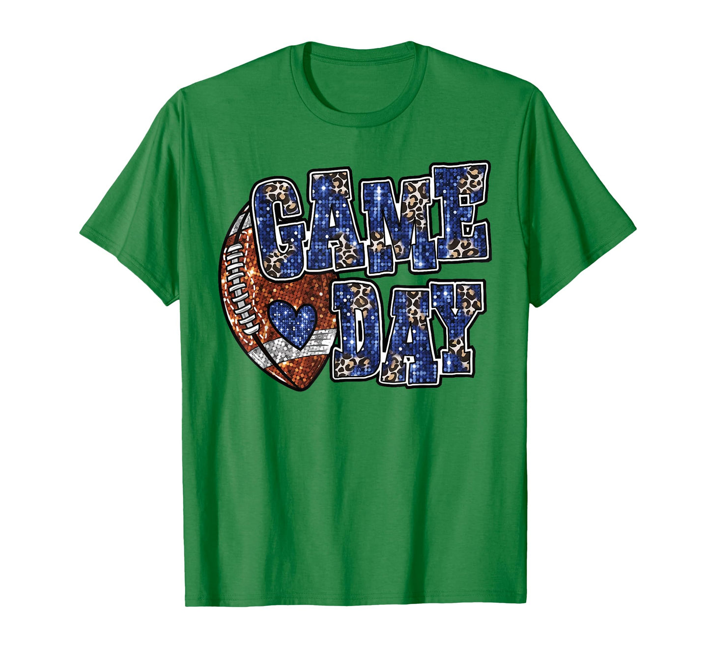 Game Day Leopard Football Bling Bling Football Lover T-Shirt