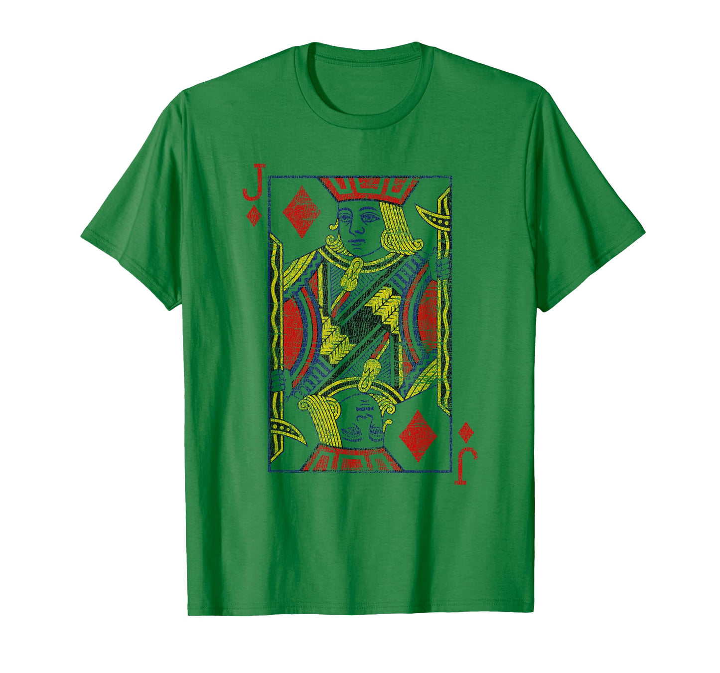 Jack Of Diamonds Playing Card Costume Poker Distressed T-Shirt