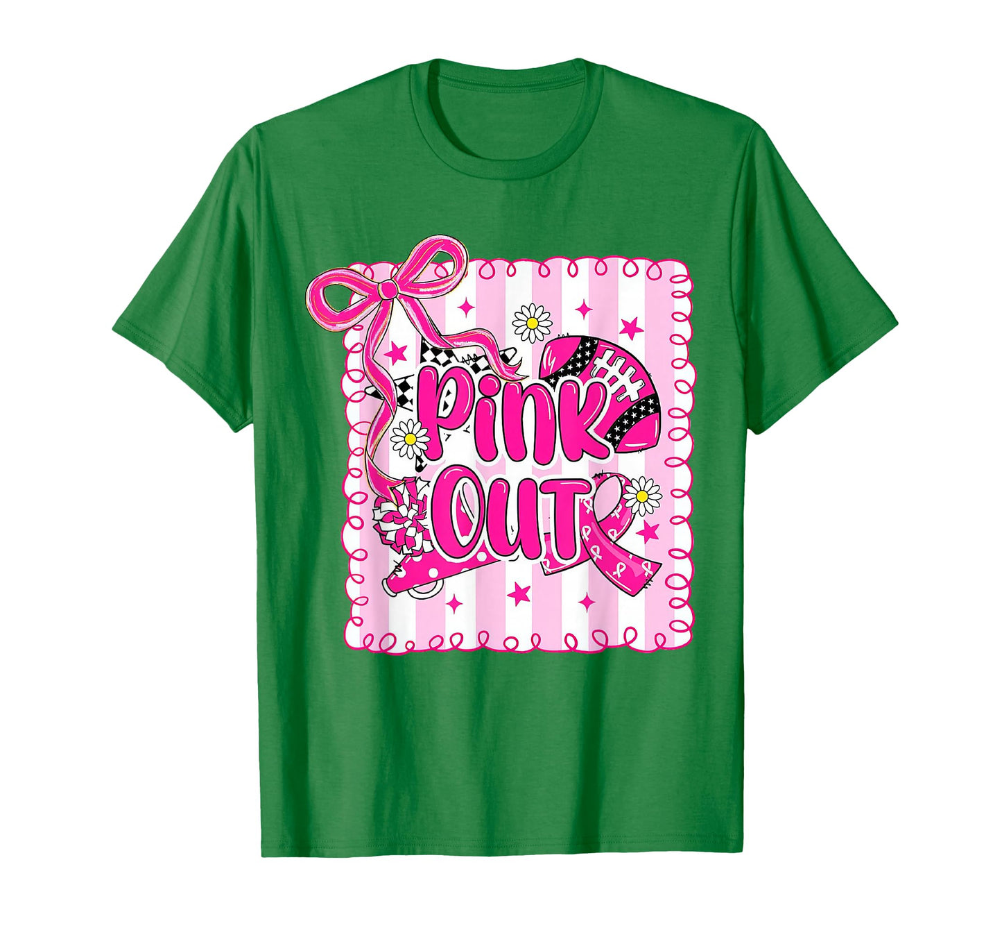 Football Pink Out Team Breast Cancer Awareness Month T-Shirt