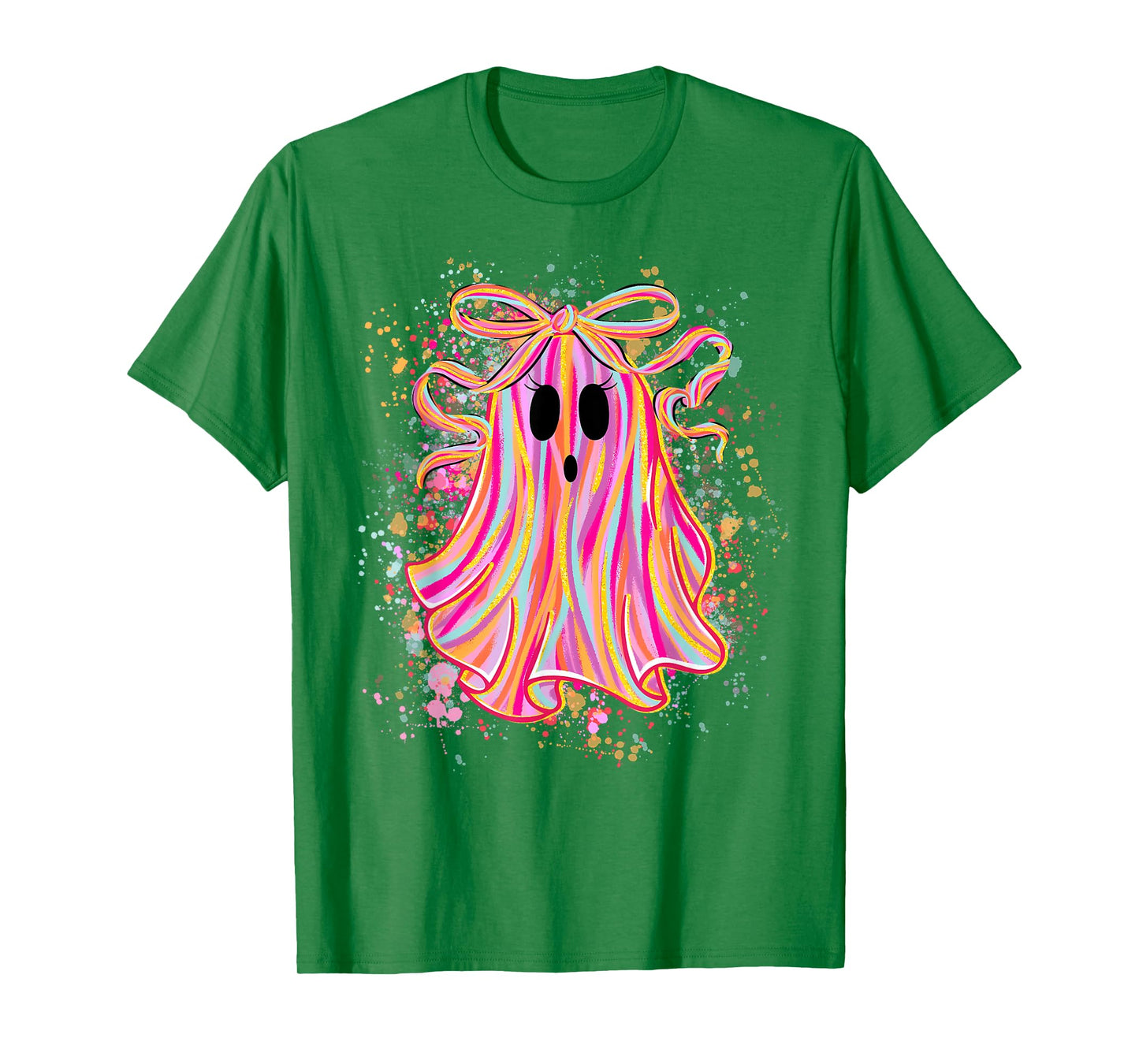 Preppy Boo Ghost Coquette Bow Halloween Spooky Season Girls T-Shirt