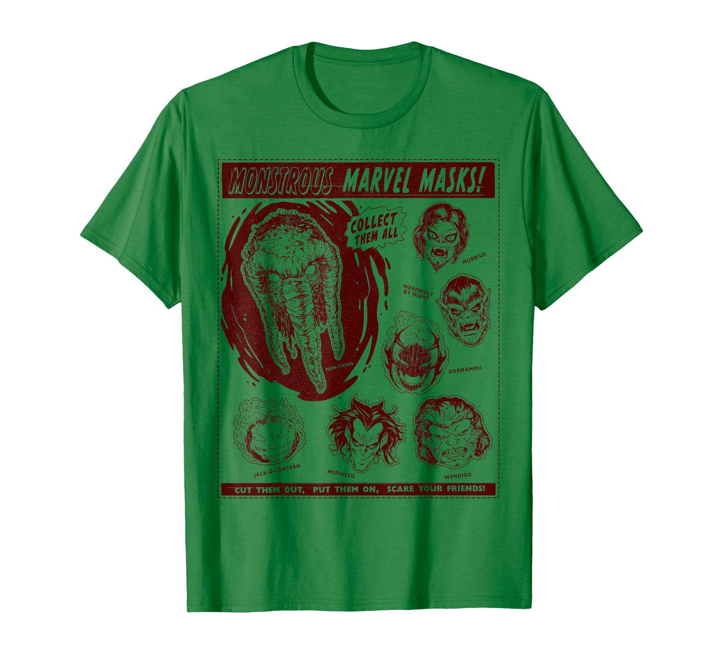 Marvel Monsters Man-Thing Monstrous Marvel Masks Halloween T-Shirt
