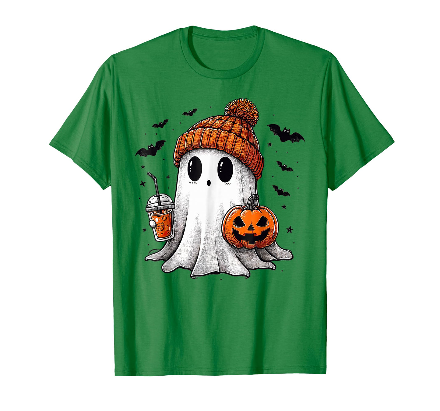 Ghost Drinking Coffee Halloween Ghost T-Shirt