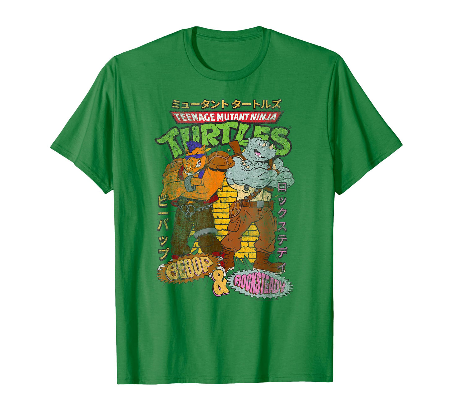 Teenage Mutant Ninja Turtles Bebop & Rocksteady Kanji Retro T-Shirt
