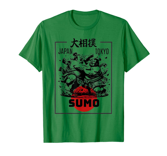 Sumo Wrestling Tokyo Japan Retro Vintage With Kanji T-Shirt