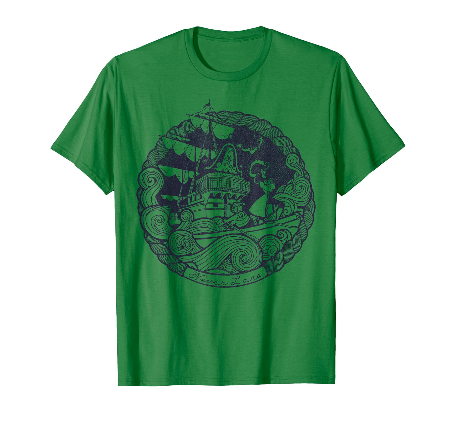 Disney Peter Pan Captain Hook Ship Stamp Graphic T-Shirt T-Shirt