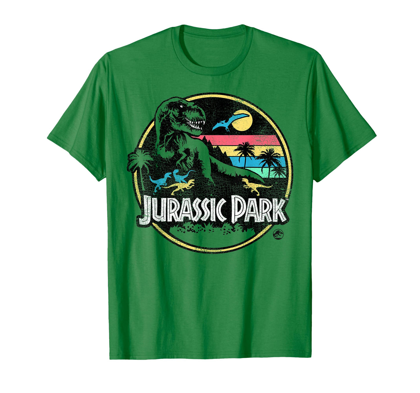 Jurassic Park Striped Retro T-Rex T-Shirt