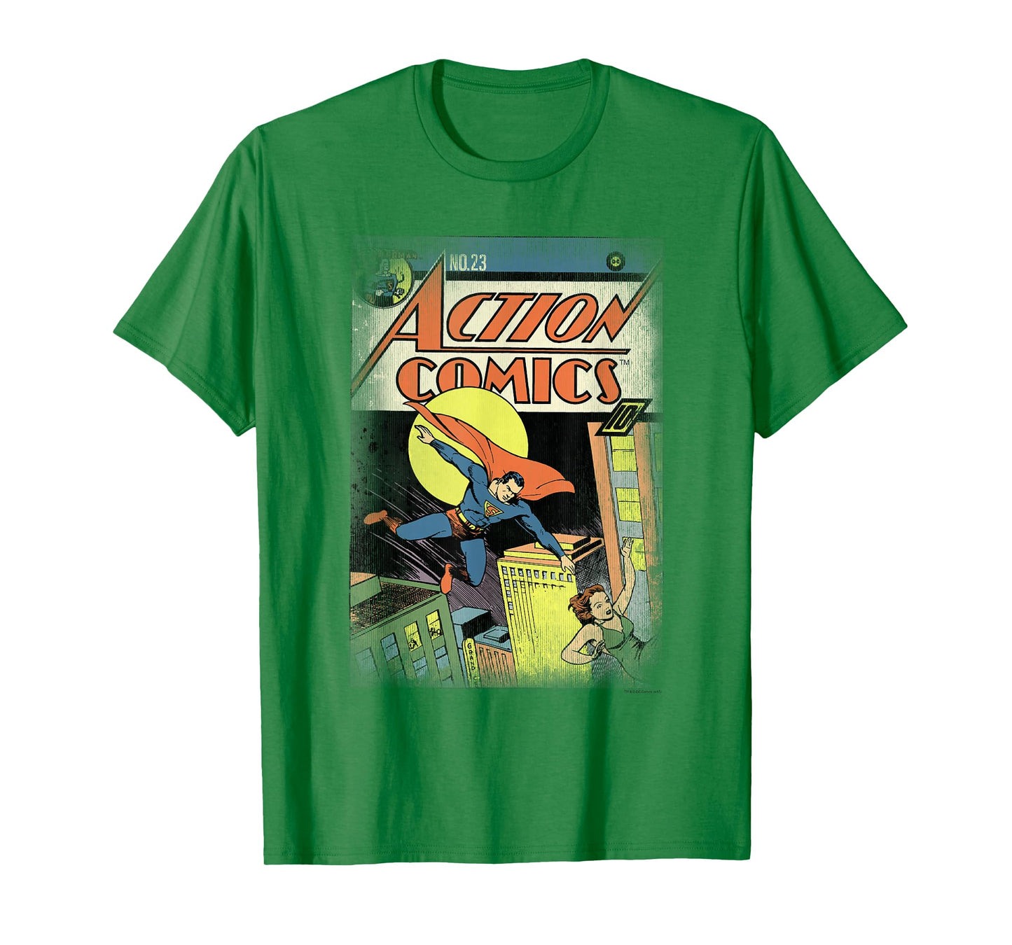 DC Comics Superman Vintage Heroes T-Shirt, Unisex-Adult, Grey, Small, Short Sleeve, Classic Fit, Cotton, Polyester