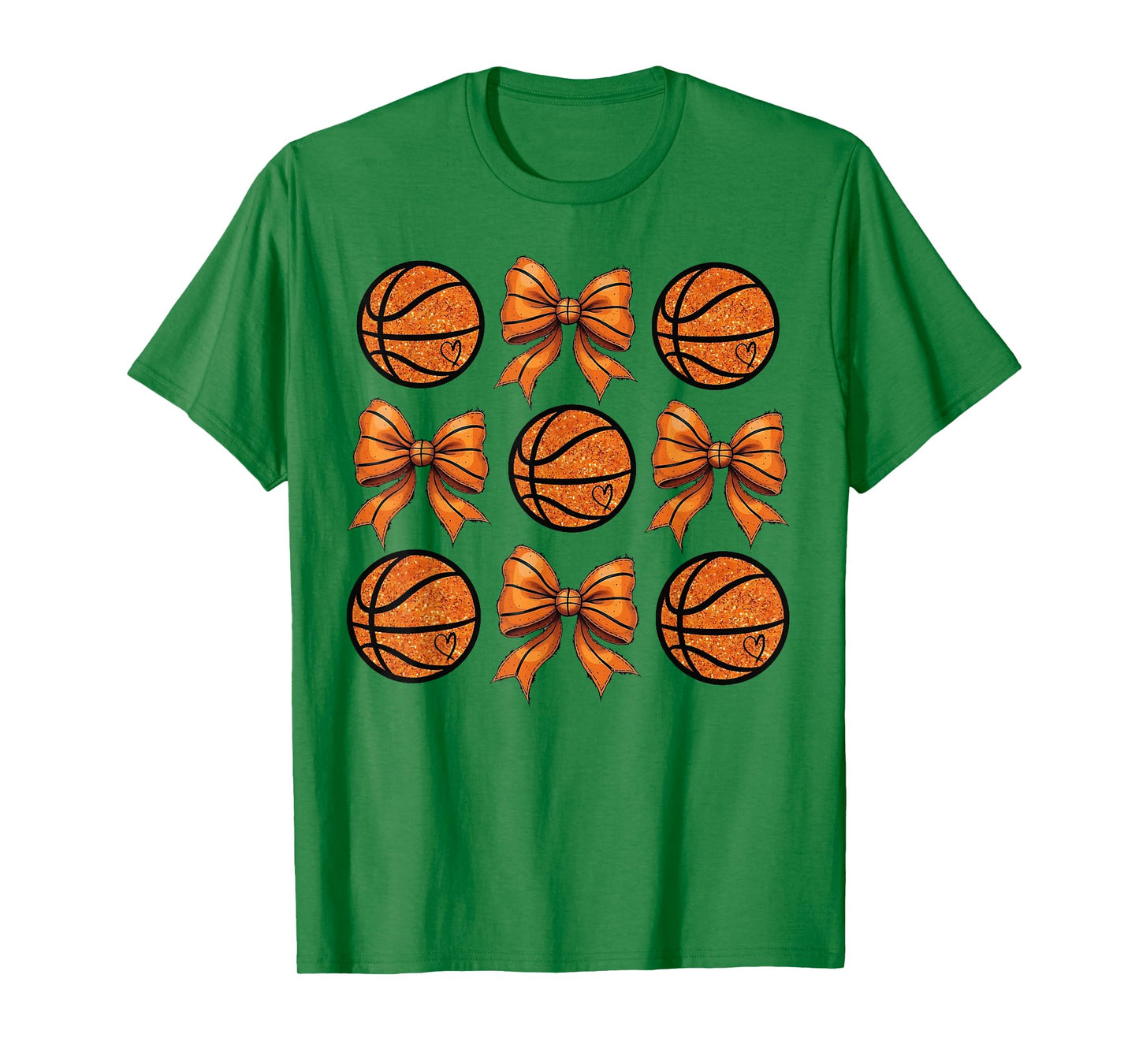 Basketball Bow Game Day Basketball Coquette Bow Women Girls T-Shirt