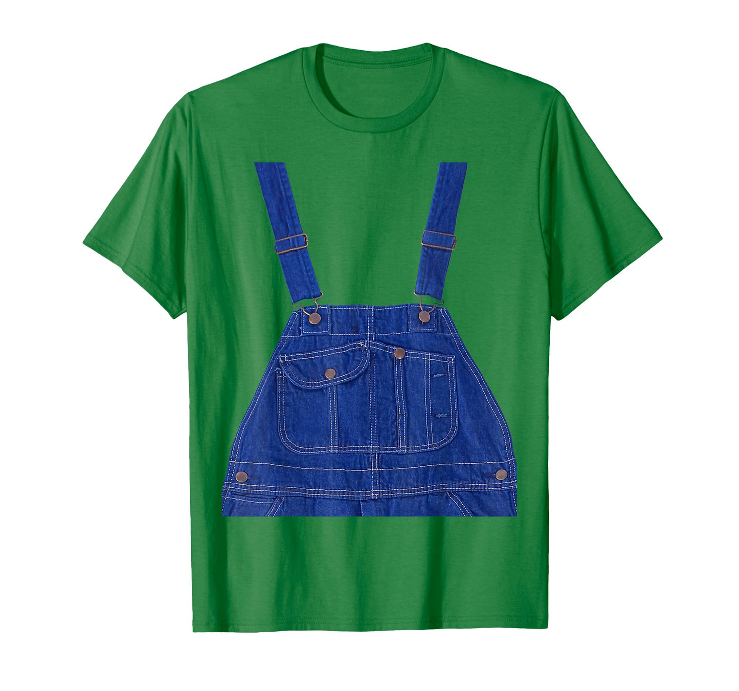 Blue Color Overall Printed On A Yellow Color T-Shirt