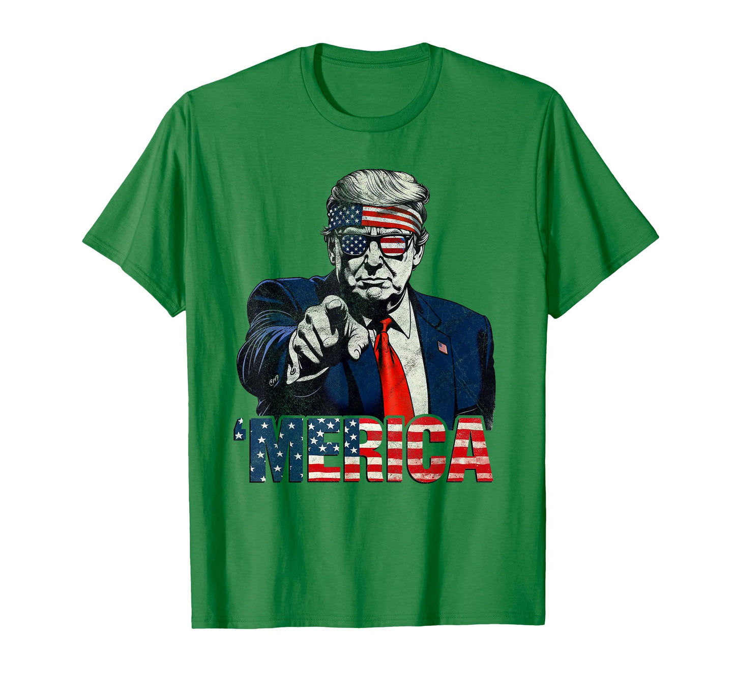 Happy 4th of July 'Merica Trump American Flag USA T-Shirt