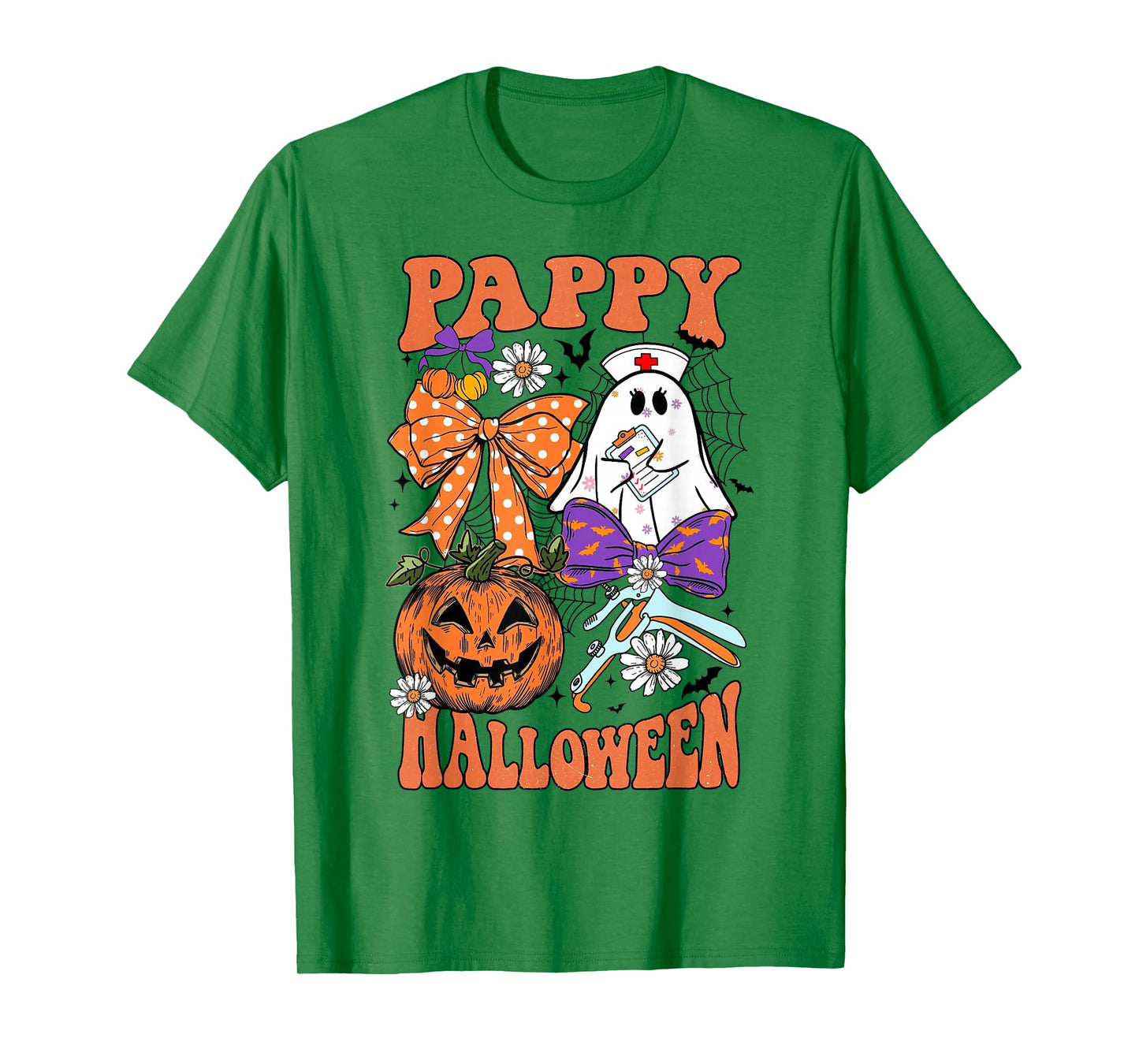 Pappy Halloween Ghost with Speculum Pumpkin Cute OBGYN Nurse T-Shirt