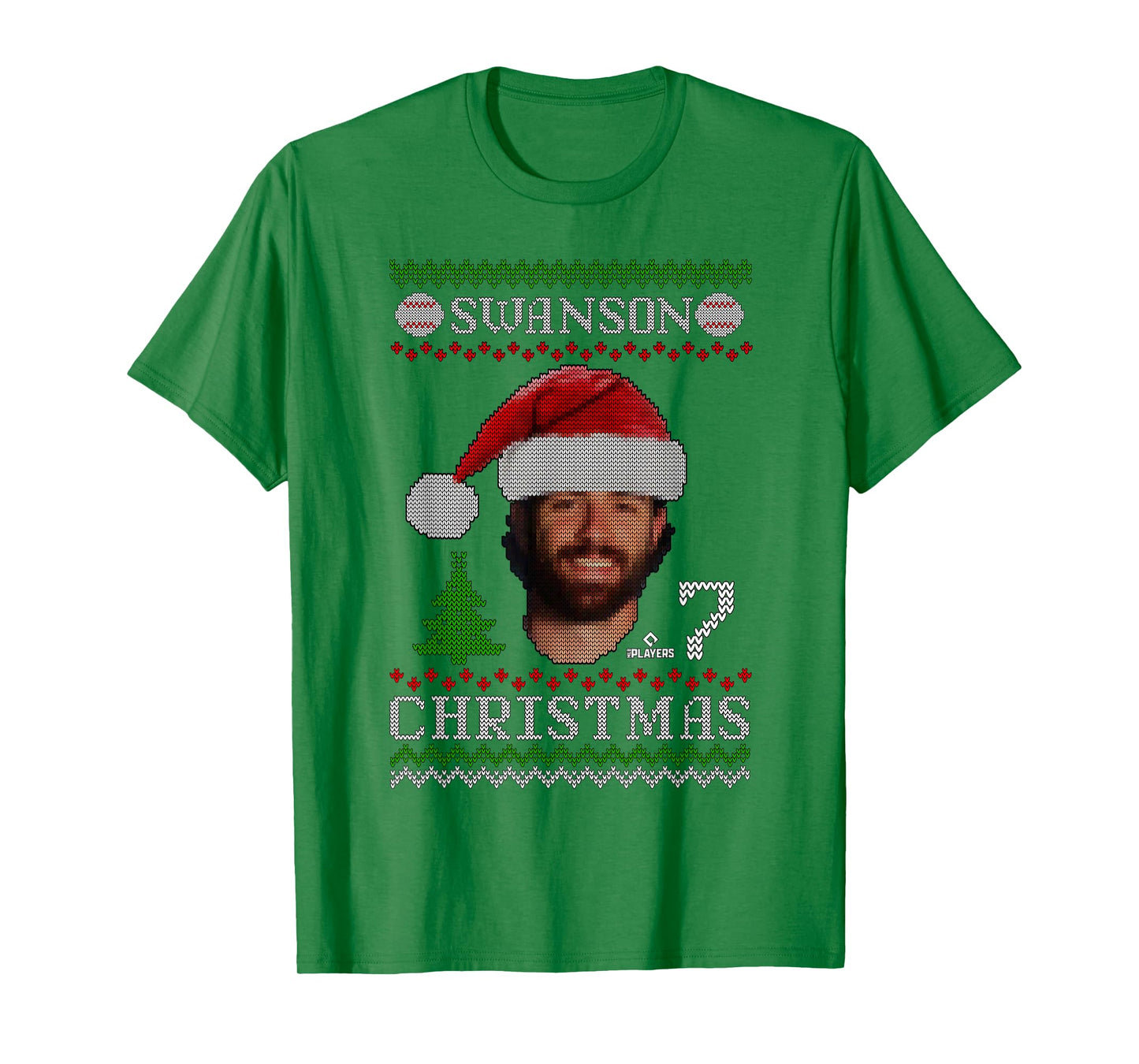 Dansby Swanson Chicago Baseball Christmas Sweater MLBPA T-Shirt