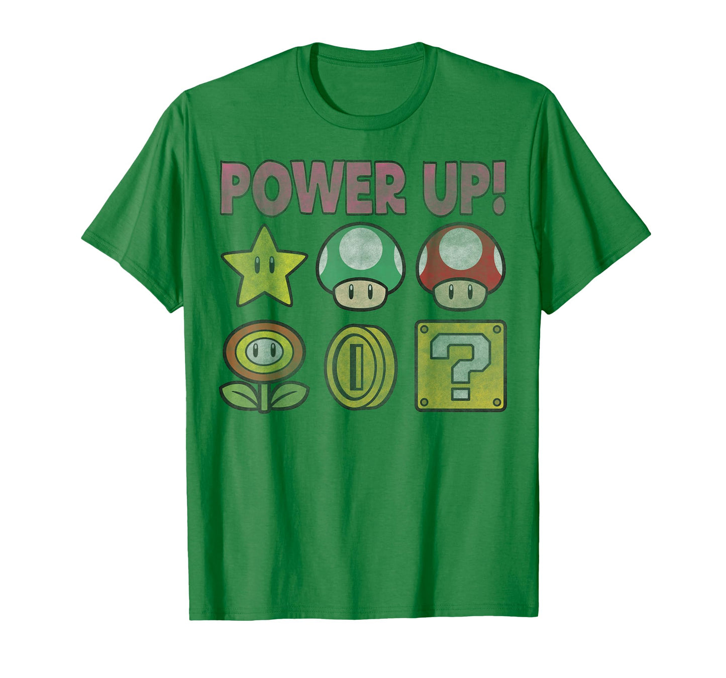 Nintendo Super Mario Power-Up Icons Vintage Graphic T-Shirt T-Shirt