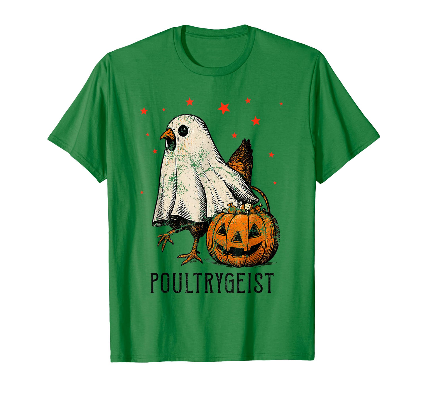Poultrygeist Chicken Ghost Pumpkin Costume Halloween T-Shirt