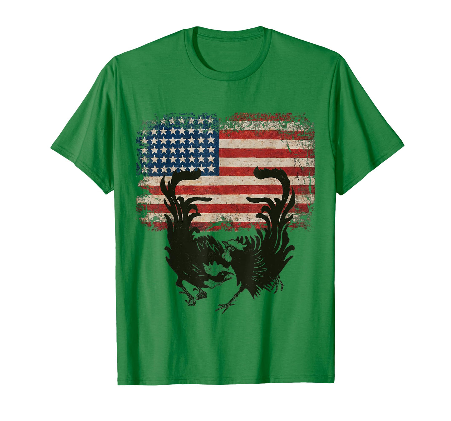 Vintage US Flag Fight Cock Fighting Game Fowl American flag T-Shirt for Women Men