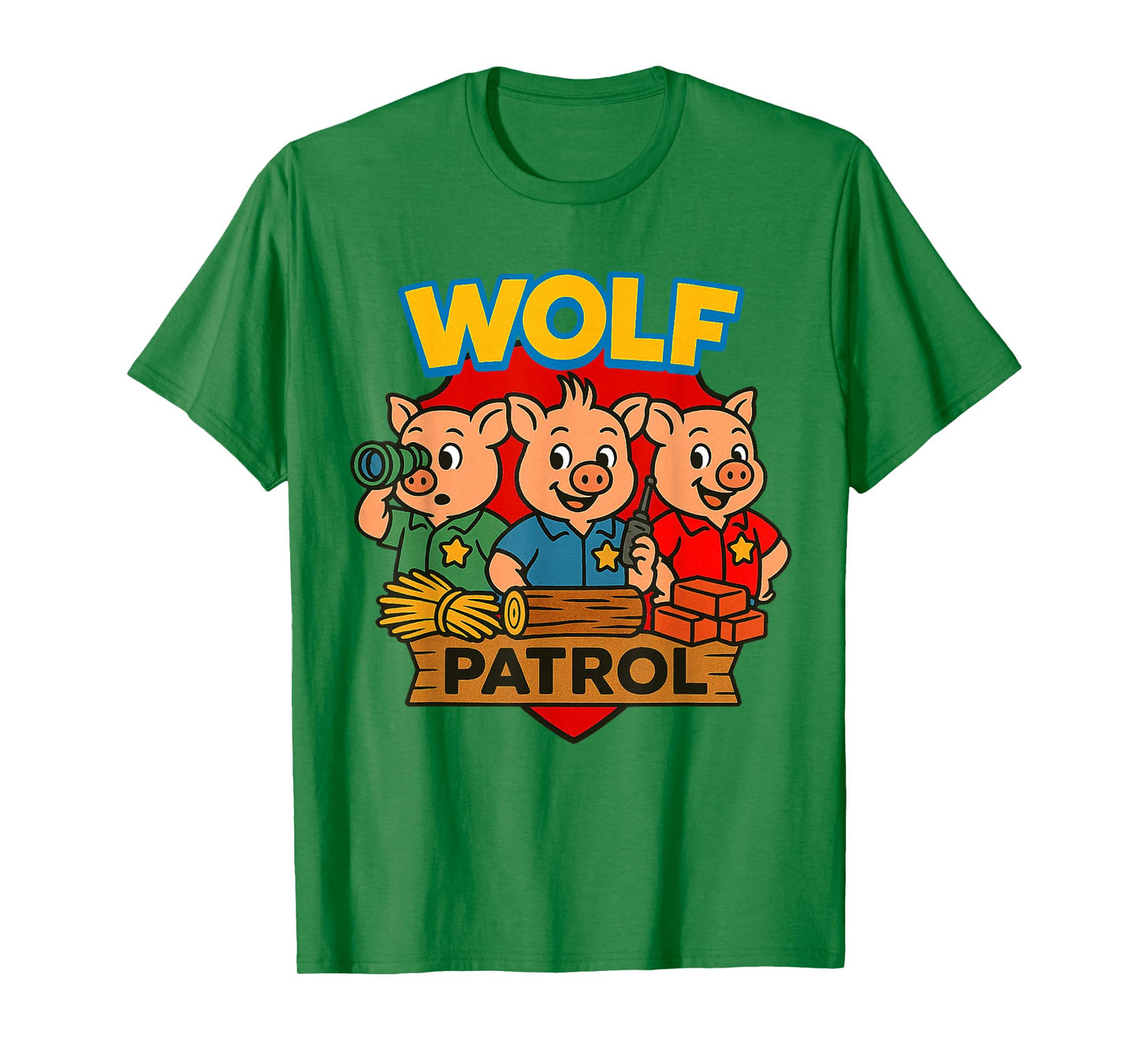 Three Little Pigs- Wolf Patrol, Cute and funny T-Shirt
