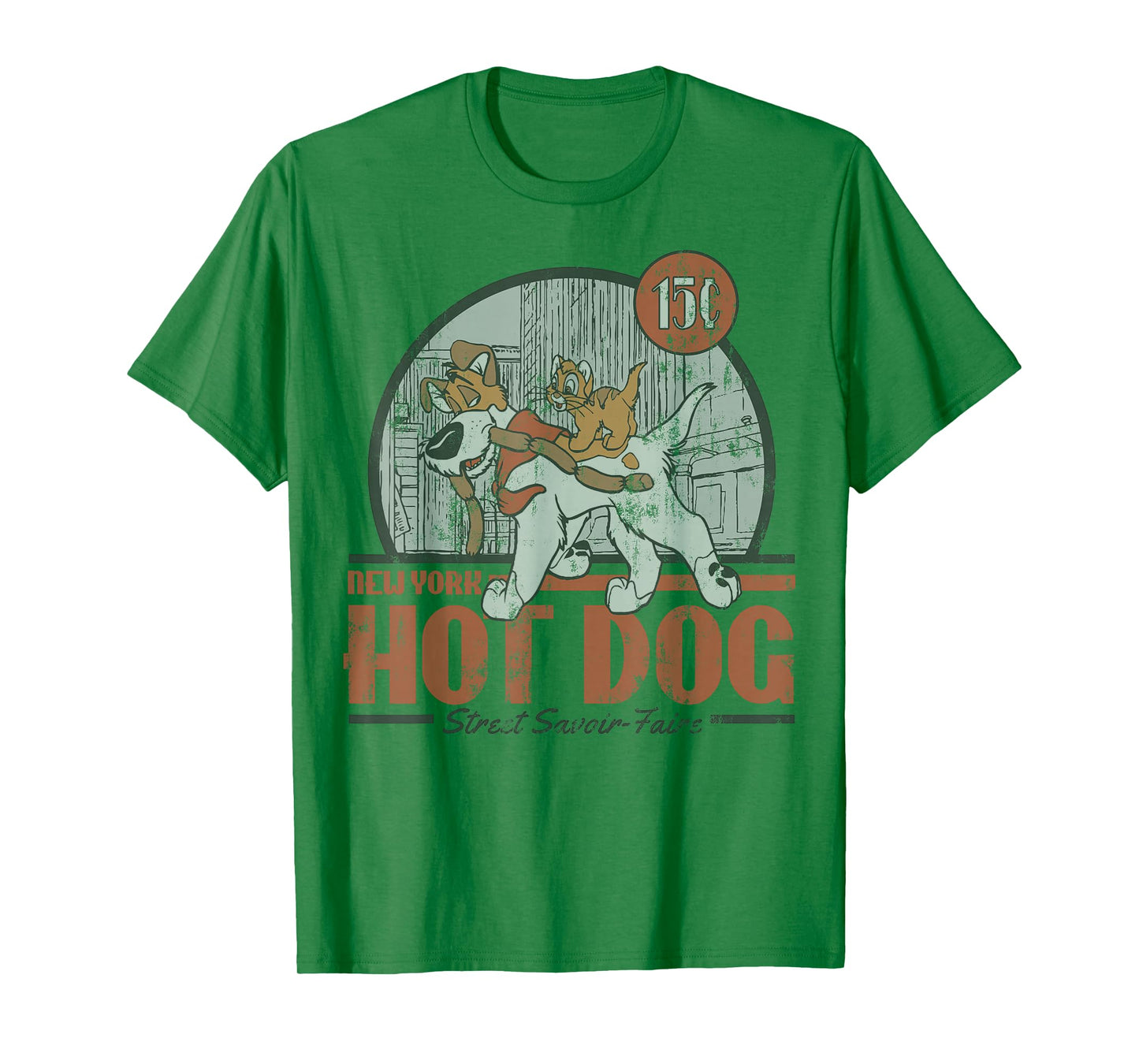 Disney Oliver & Company New York Hot Dog Poster T-Shirt Small