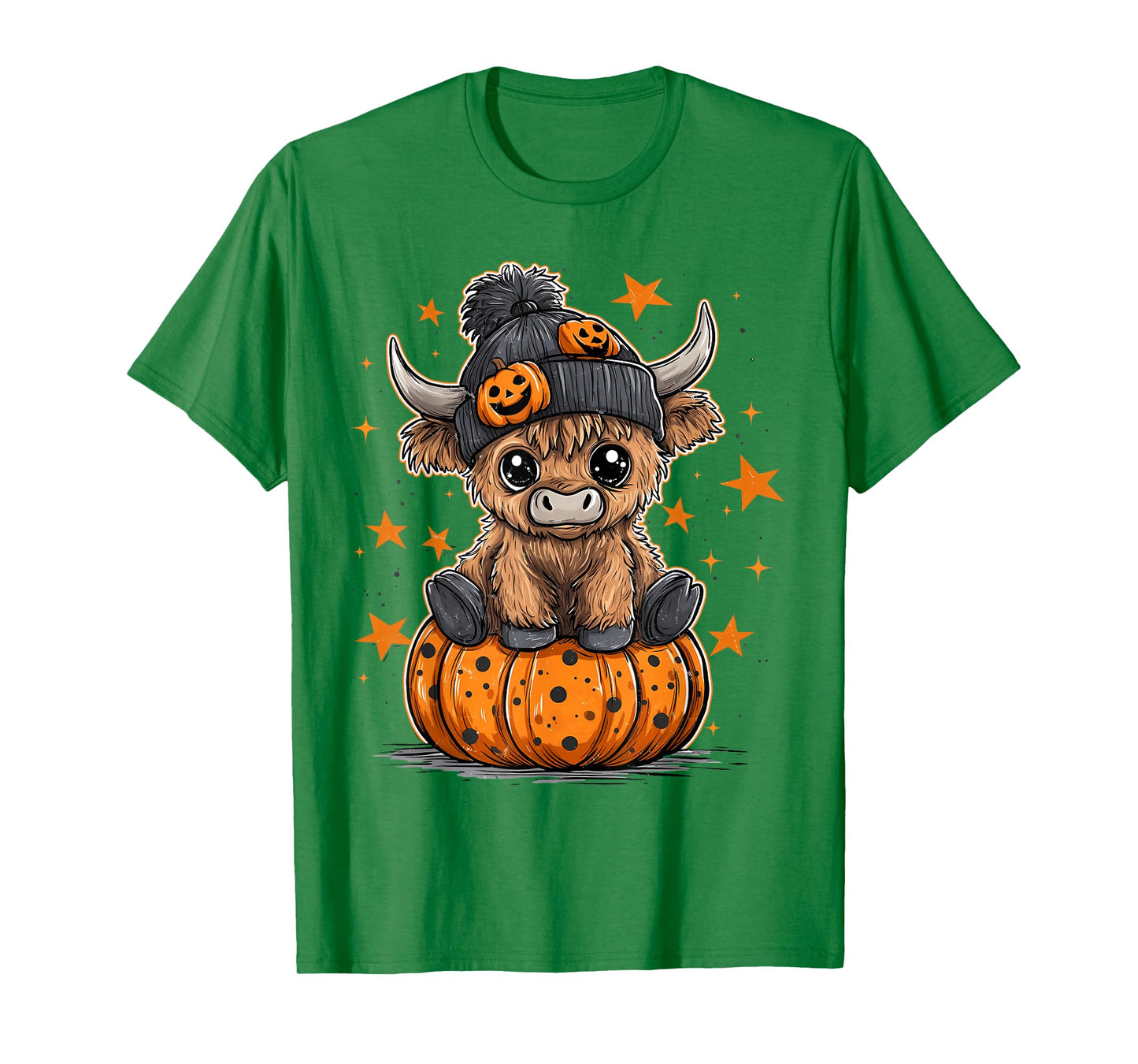 Halloween Highland Cow Witchy Cow Spooky Season Pumpkin T-Shirt