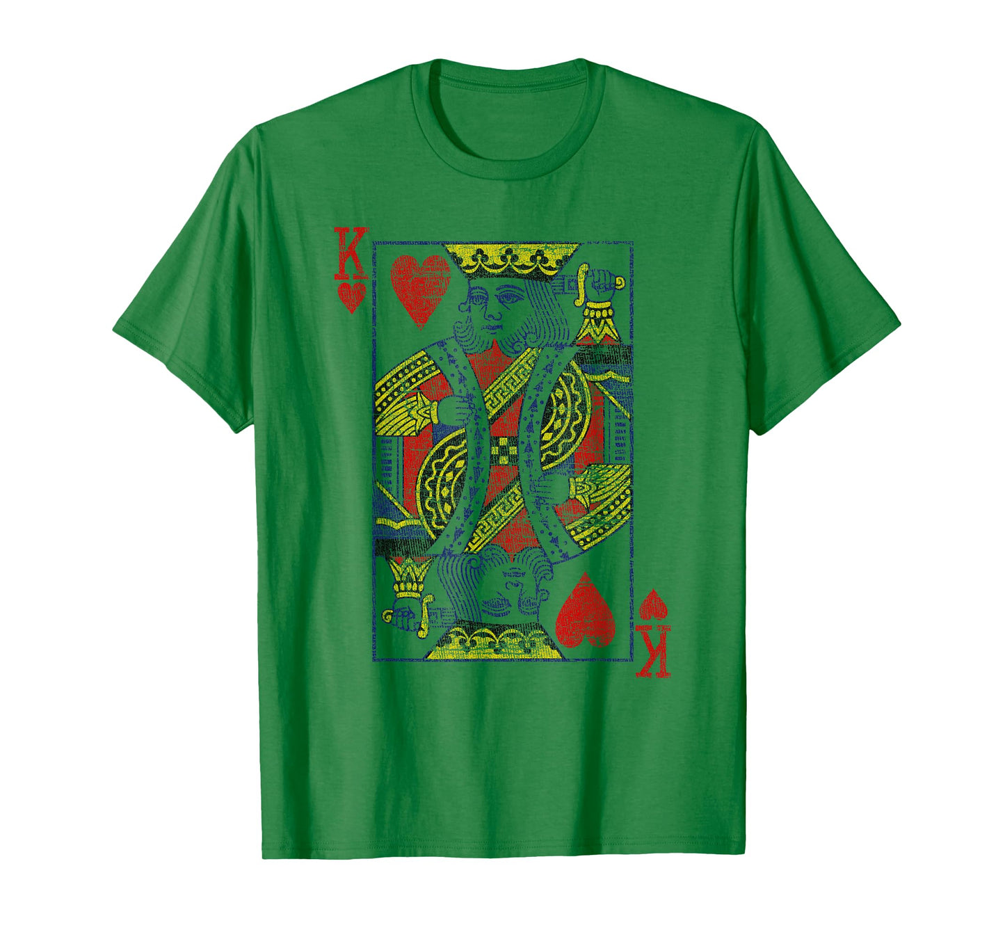 King of Hearts Playing Card Costume Poker Distressed T-Shirt