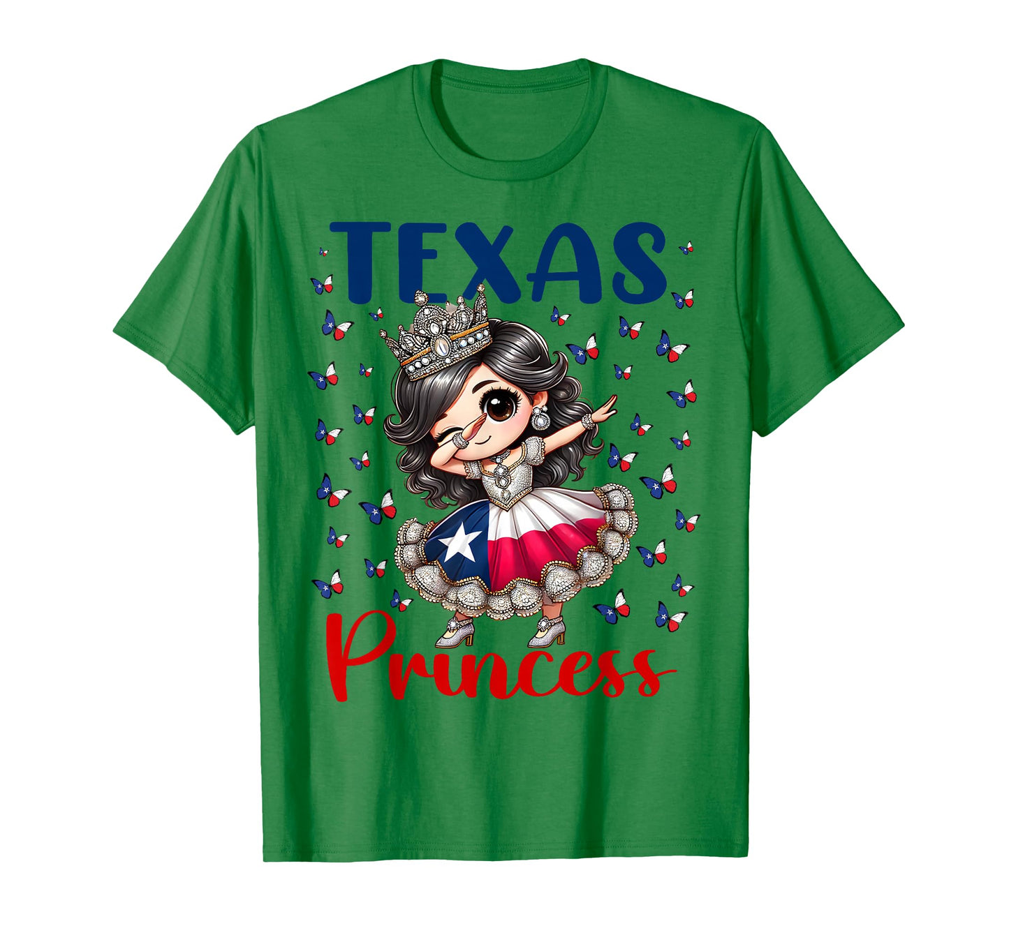 Texas Princess Dab Dance Texas Flag for Girls Toddlers Kids T-Shirt