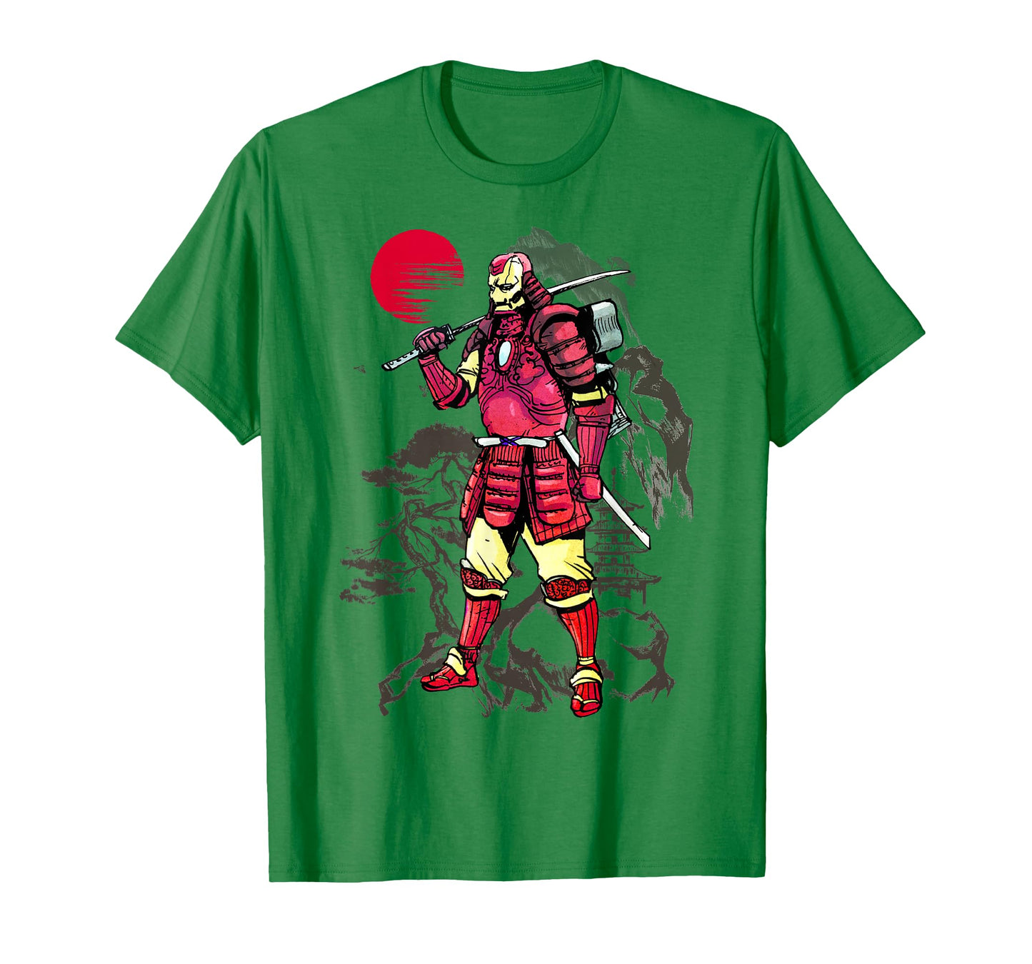 Marvel Iron Man Samurai Mountain Sunset Graphic T-Shirt T-Shirt