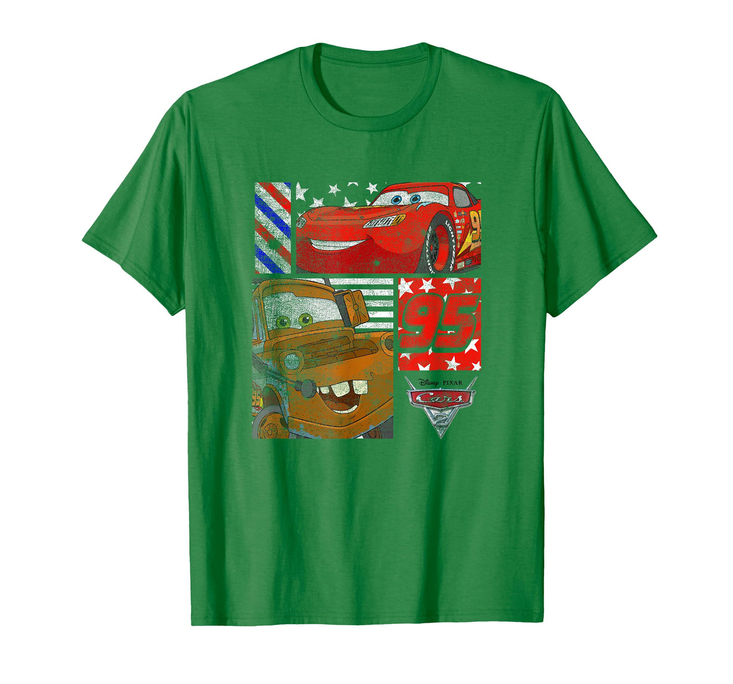 Disney Pixar Cars 2 Lightning & Mater Distressed Panels T-Shirt
